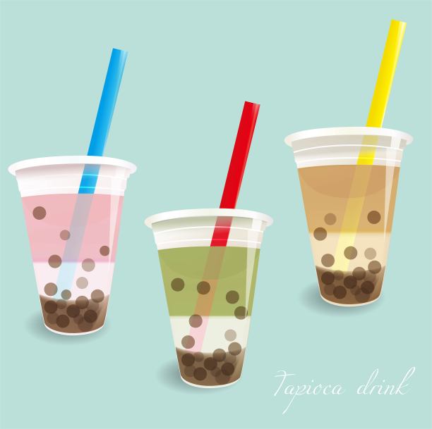 木薯粉饮料的现实插图素材图片
