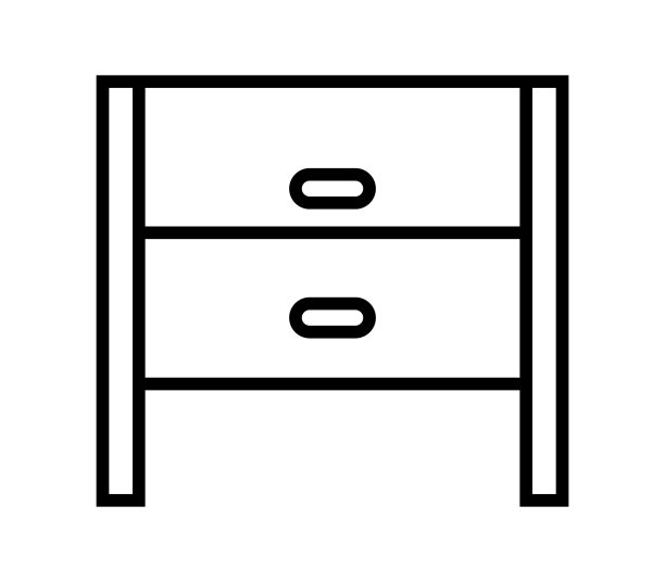 床头柜图标在白色背景图片下载