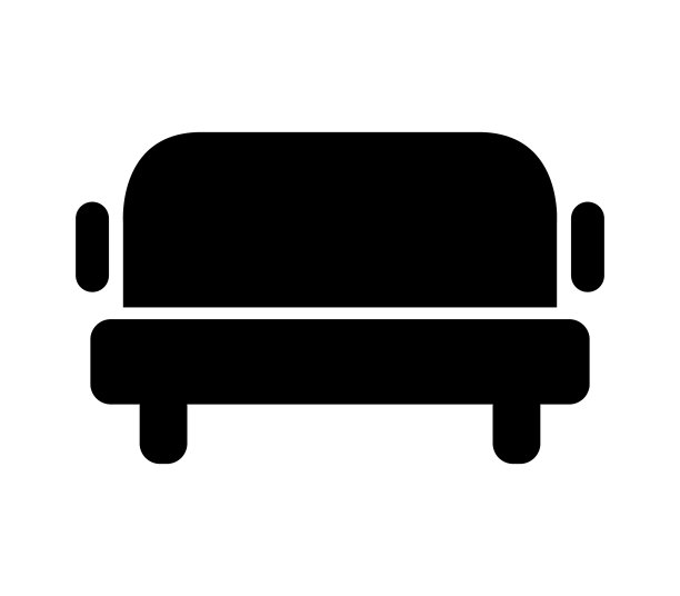 沙发图标在白色的背景图片下载