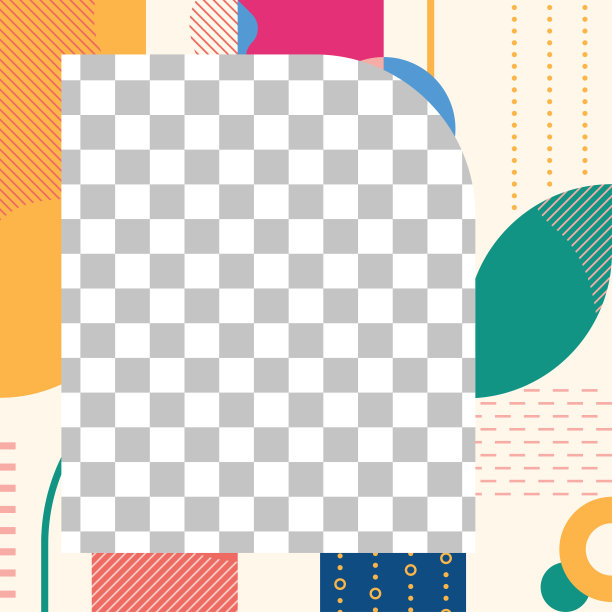 社交媒体帖子设计模板。具有几何形状的抽象框架。现代背景的照片。广场横幅，海报或封面模板的时尚和销售职位。矢量插图。图片下载