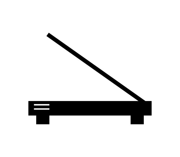 扫描仪图标在白色背景图片下载