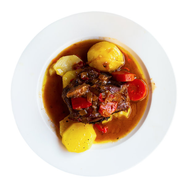 开胃的羊肩肉配土豆和炖蔬菜图片下载