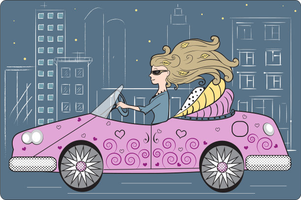 一个女孩去了敞篷车图片下载