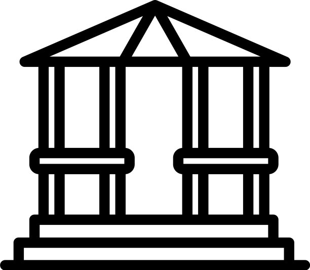凉亭图标轮廓风格图片下载