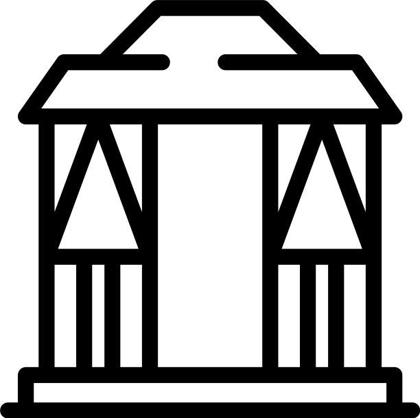 凉亭图标轮廓风格图片下载