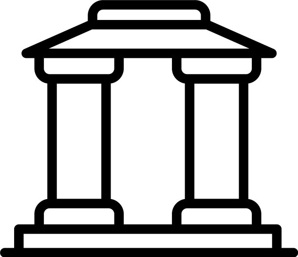 柱面凉亭图标轮廓风格图片下载