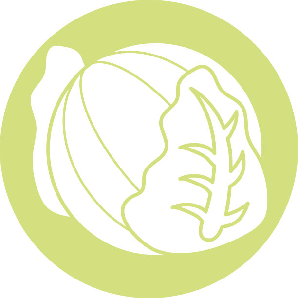 卷心菜蔬菜图标块状风格图片下载