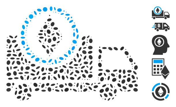 椭圆拼贴以太坊送货卡车图片下载