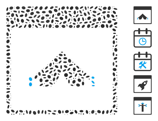 点马赛克露营日历页图片下载