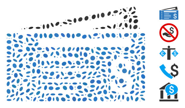 椭圆形马赛克美元支票图片下载