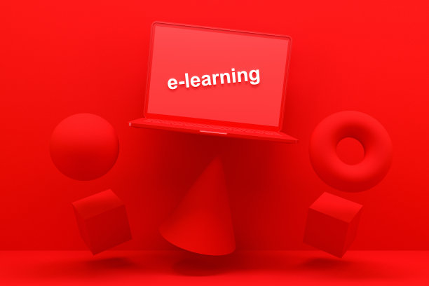 电子学习概念，电脑屏幕与电子学习文本图片下载