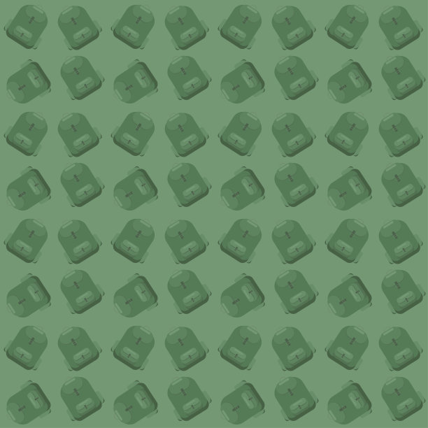 双肩包图案绿色。矢量股票插图印刷工业学校文具为学童，返回学校收集，网页设计。EPS10图片下载