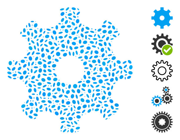 虚线马赛克齿轮图片下载