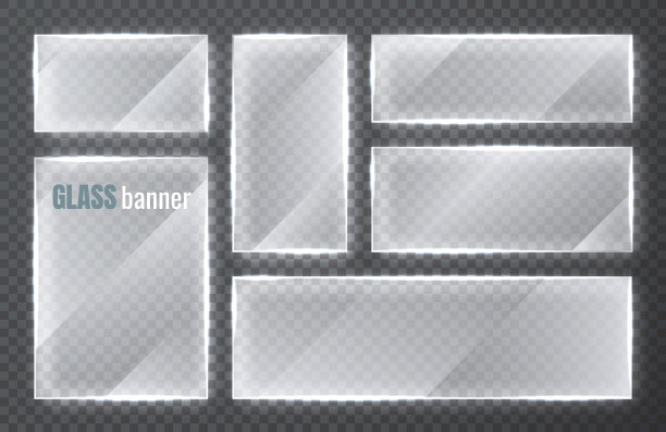 透明玻璃banner图片下载