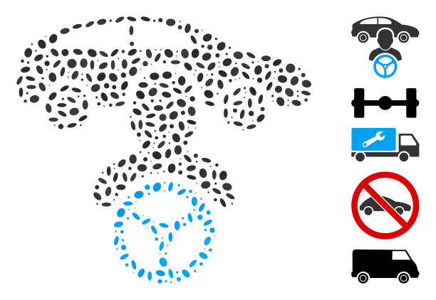 椭圆拼贴车司机图片下载