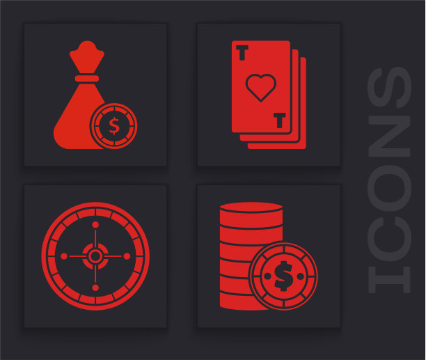 设置赌场筹码与美元钱袋和赌场图片下载