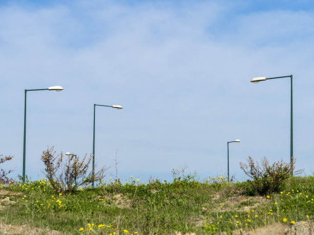 废弃的田野里的灯笼图片下载