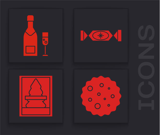 将饼干或饼干与巧克力香槟搭配图片下载