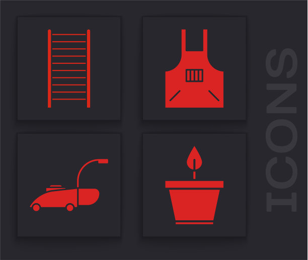 盆内设置植物木楼梯厨房围裙图片下载