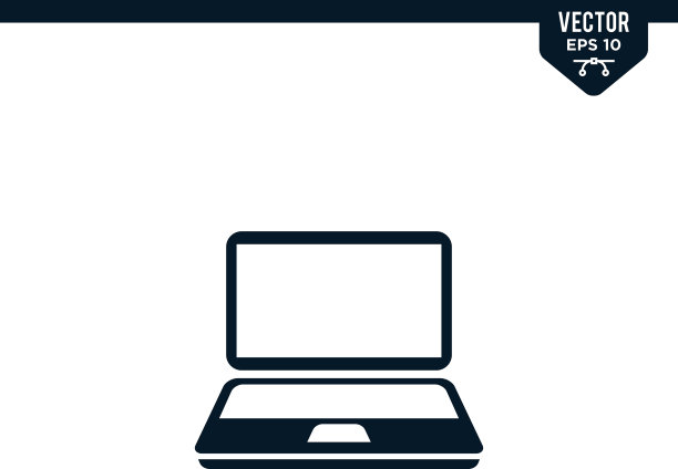 在字形风格的笔记本电脑或笔记本图标收集图片下载