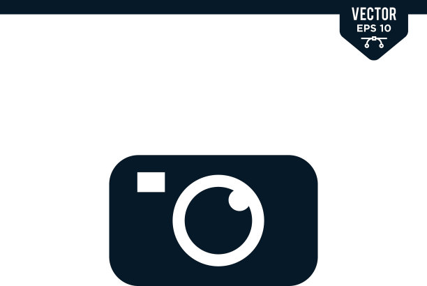 相机图标收集字形风格纯色图片下载