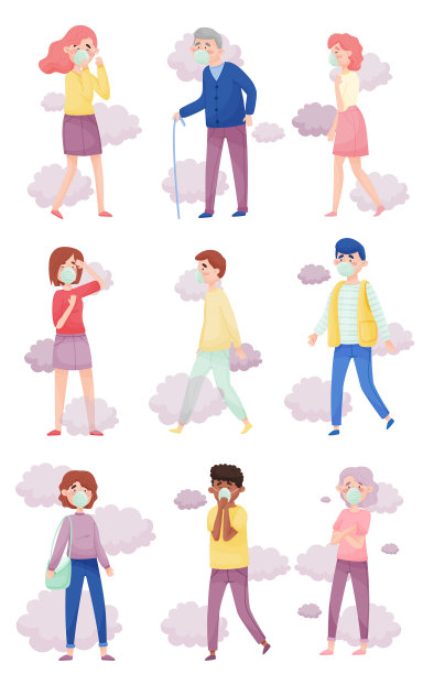 人们戴口罩是因为糟糕的空气和灰尘图片下载