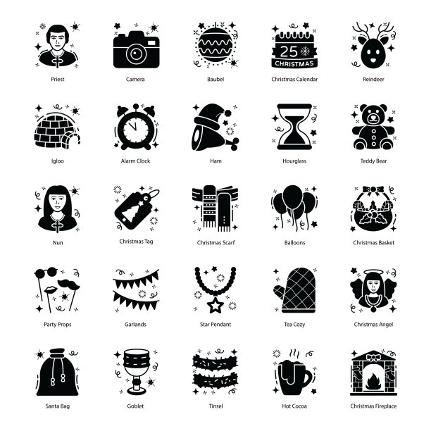 事件，庆祝和娱乐固体图标包图片下载