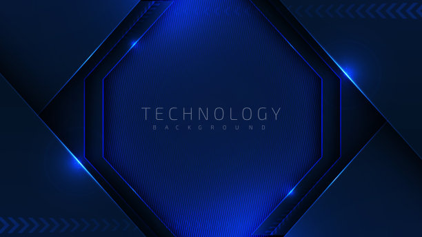 蓝光闪线暗，科技设计理念。图片下载