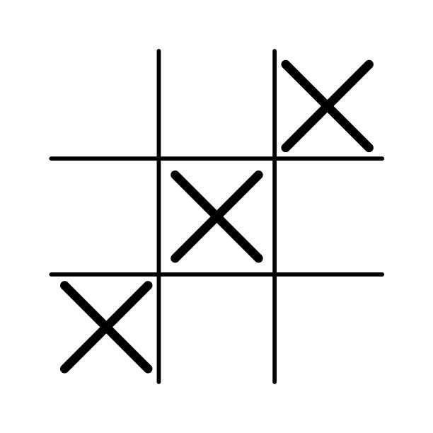 游戏图标。十字和圆圈的tac - toe游戏。圈圈叉叉。三个十字图片下载