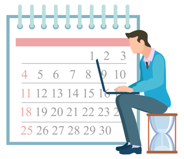 时间管理人员使用笔记本日历图片下载