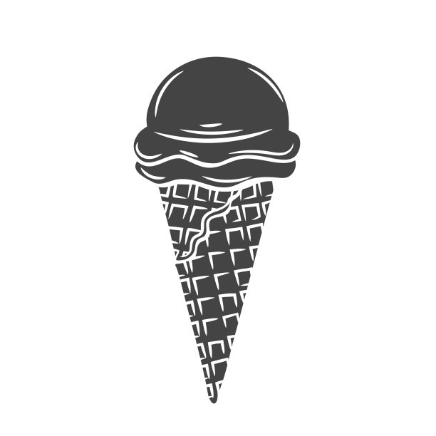 冰淇淋蛋筒字形图标图片下载