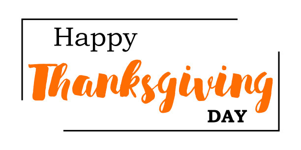 感恩节横幅快乐。矢量文字贺卡。白色背景。图片下载