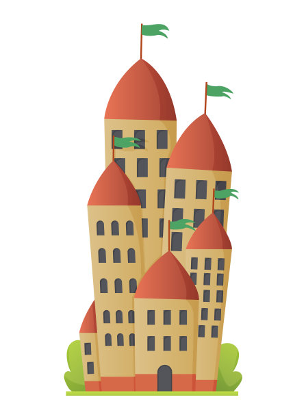 平坦的童话城堡中世纪宫殿图片下载