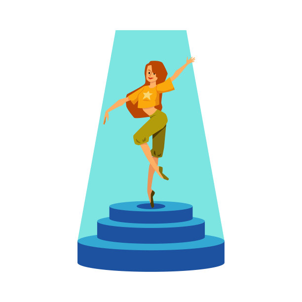 站在聚光灯下的舞女图片下载