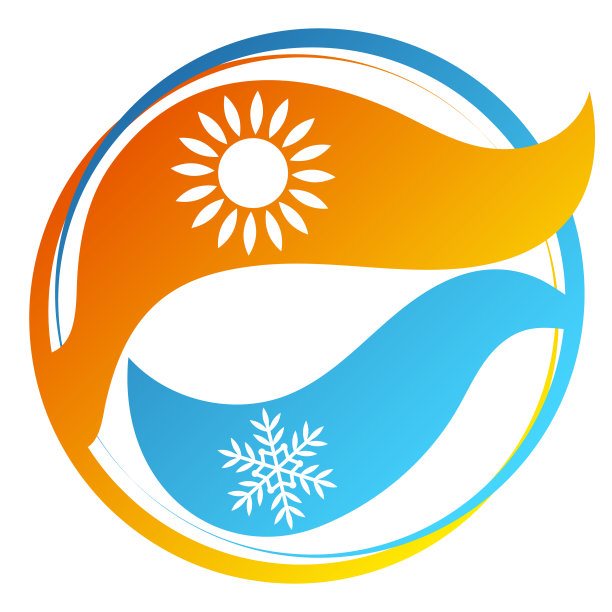 空调符号太阳和雪花圆图片下载