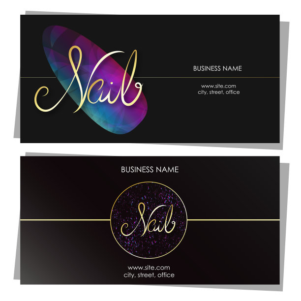 美甲沙龙名片设计图片下载