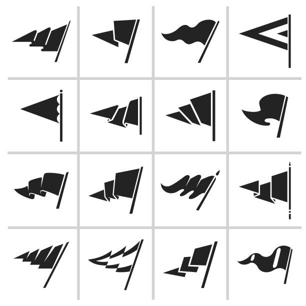 三角旗图标和标志设置图片下载