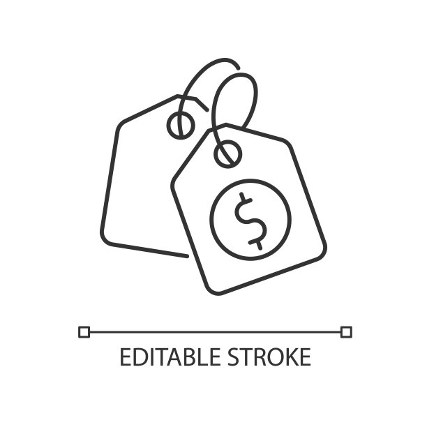 价格标签像素完美的线性图标图片下载