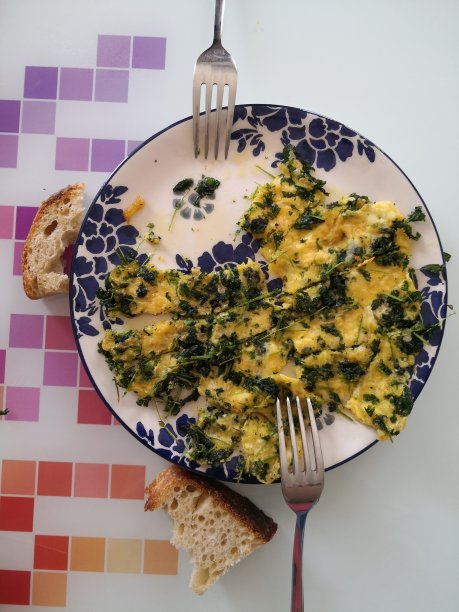 用荨麻做的健康煎蛋卷图片下载