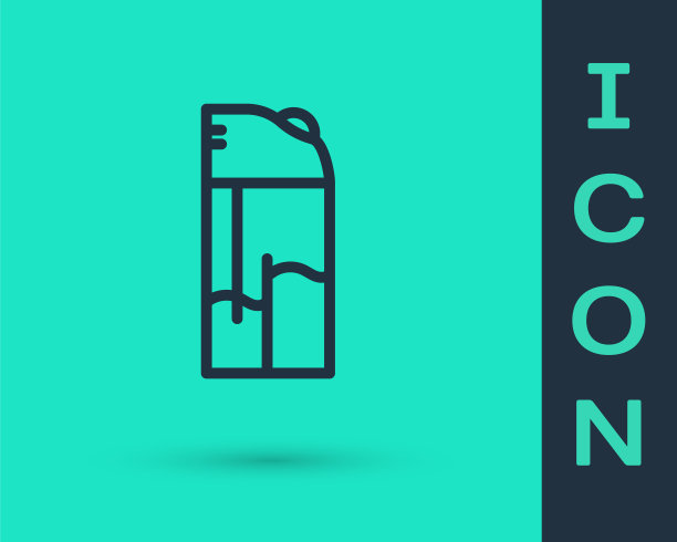 黑色线较亮的图标孤立在绿色背景上。向量图片下载