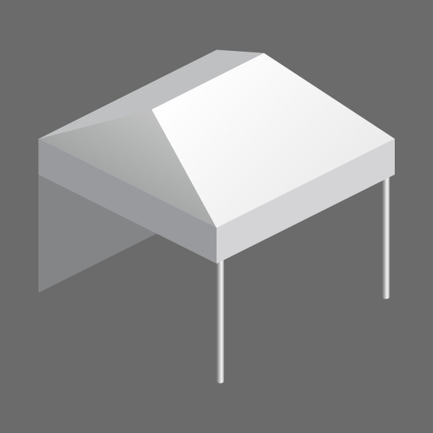 天篷帐篷贸易活动等距，折叠促销户外广告展示弹出。模板矢量孤立插图图片下载