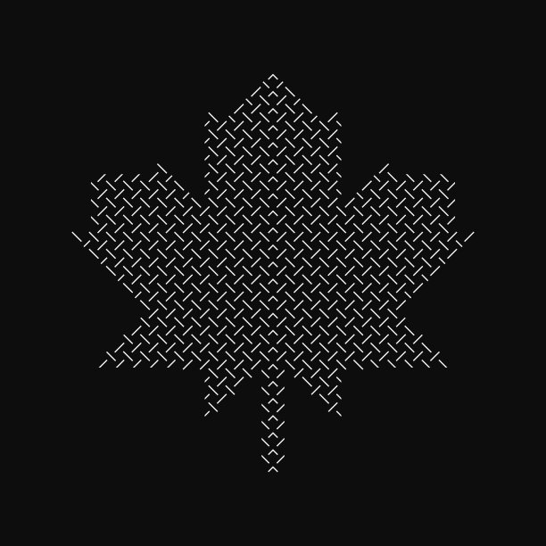 带有几何图案的枫叶图标图片下载