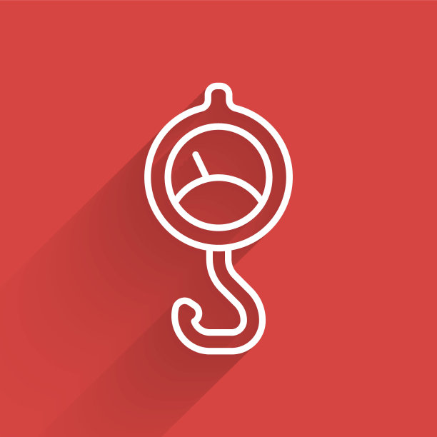 白色线弹簧标尺图标孤立与长阴影。平衡重。确定重量。向量图片下载