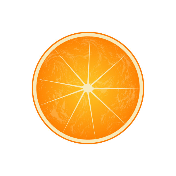 白色背景上的橙色切片。平面设计图片下载