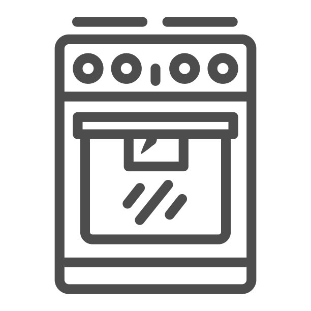 电炉线图标，厨房设备概念，烤箱标志上的白色背景，炉图标轮廓风格的移动概念和网页设计。矢量图形。图片下载