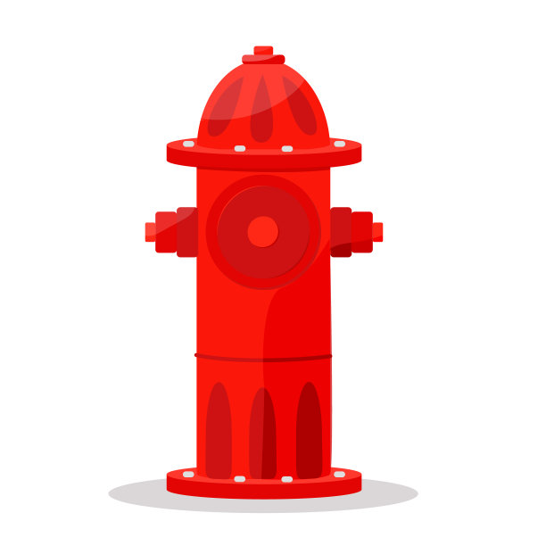 明亮的红色消防栓隔离。向量。平图片下载