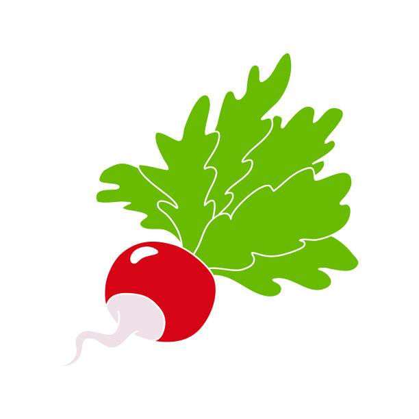 上面有萝卜，手绘图标。颜色向量。图片下载