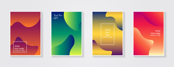 简约现代的封面设计。动态彩色渐变。未来的几何图案。蓝色、粉色、黄色、绿色、橙色、紫色招贴模板。图片下载