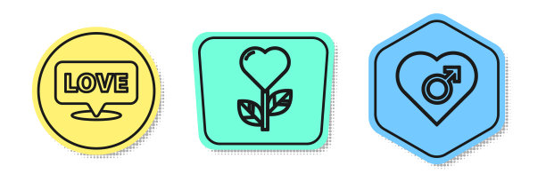 设行语音气泡与文字爱心形状图片下载