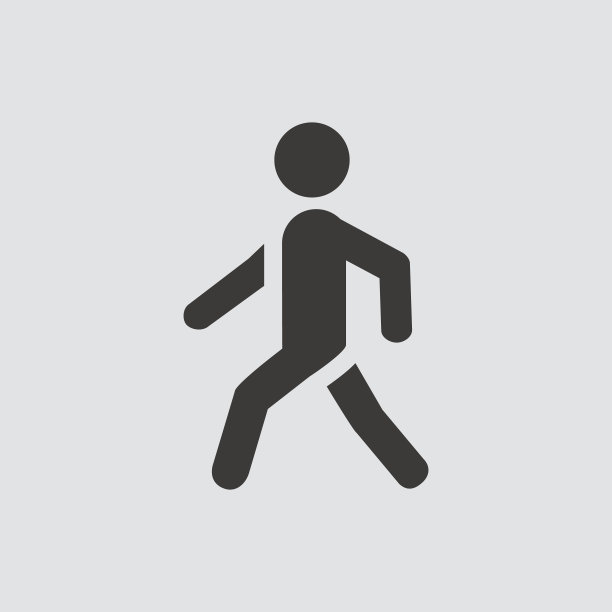 行人图标孤立的平面风格。图片下载